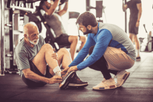 elderly in home care giver strength training Exercises Injuries