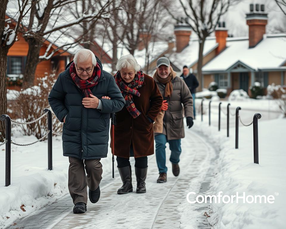 winter safety tips for elderly, protecting seniors in winter, elderly winter safety precautions, winter care for elderly parents