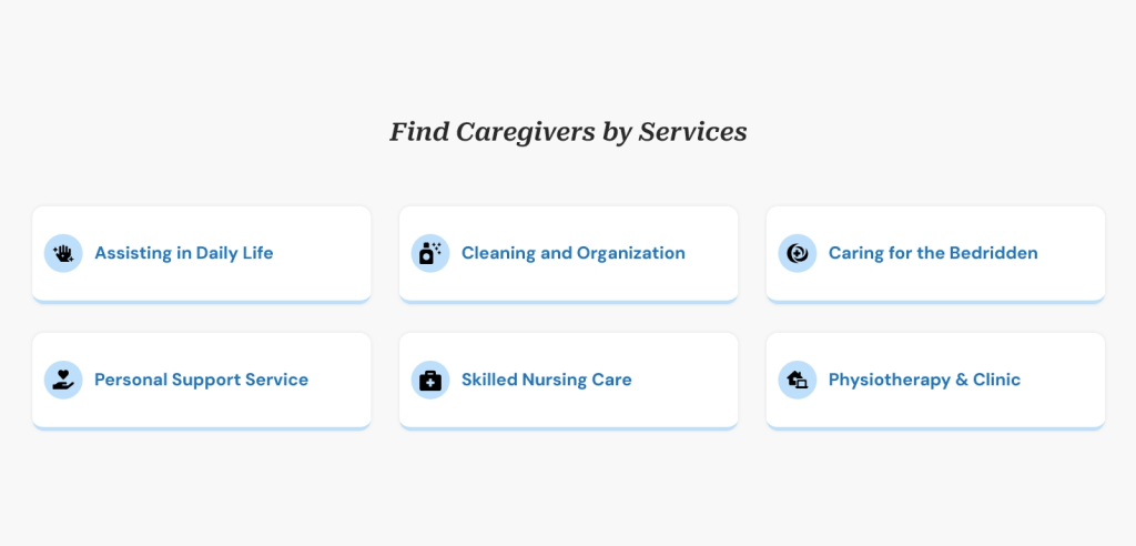 Find Caregiver by Services